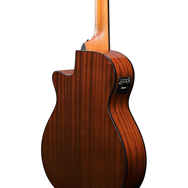 Ibanez AEGB25E Grand Concert Acoustic-Electric Bass Guitar Transparent Black Sunburst