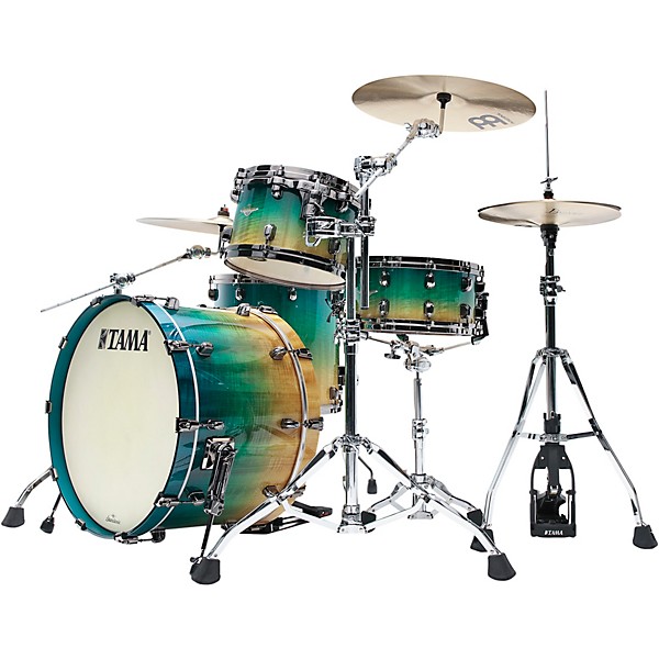 TAMA Starclassic Maple 3-Piece Shell Pack With 22" Bass Drum and Black Nickel Hardware Marine Shoreline Movingui Fade