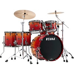 TAMA Starclassic Walnut/Birch 5-Piece Shell Pack With 22" Bass Drum Vermillion Bosse Fonce Fade