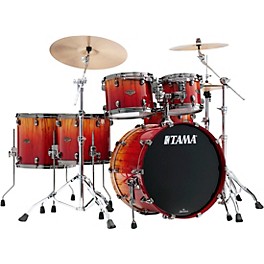 TAMA Starclassic Walnut/Birch 5-Piece Shell Pack With 22" Bass Drum Vermillion Bosse Fonce Fade