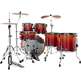 TAMA Starclassic Walnut/Birch 5-Piece Shell Pack With 22" Bass Drum Vermillion Bosse Fonce Fade