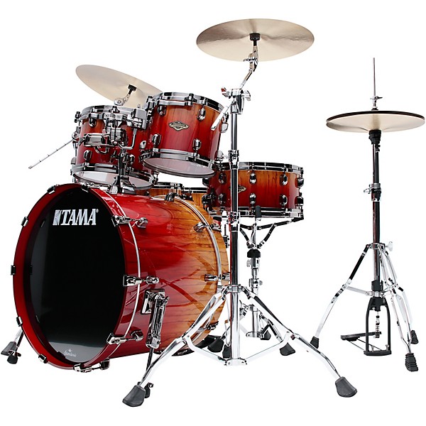 TAMA Starclassic Walnut/Birch 5-Piece Shell Pack With 22" Bass Drum Vermillion Bosse Fonce Fade