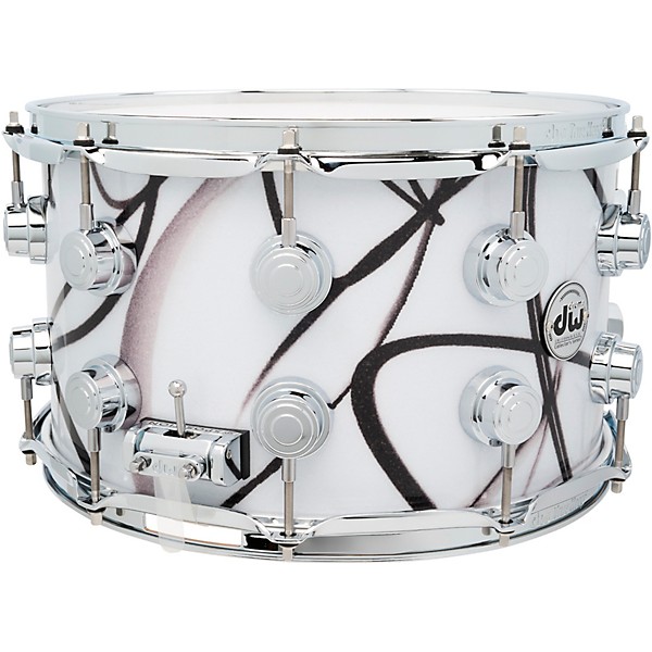 DW Collector's SSC Maple Finish Ply Snare Drum 14 x 8 in. White Glass Contrail
