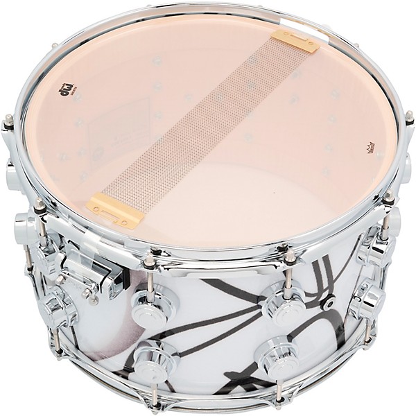 DW Collector's SSC Maple Finish Ply Snare Drum 14 x 8 in. White Glass Contrail