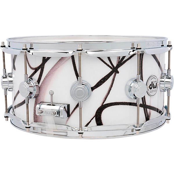 DW Collector's SSC Maple Finish Ply Snare Drum 14 x 6.5 in. White Glass Contrail Finish Ply