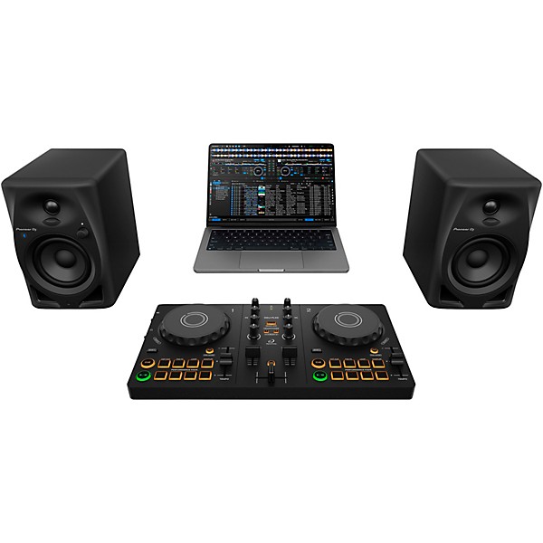 AlphaTheta DDJ-FLX2 Entry Level DJ Controller with DM-40D Studio Monitors