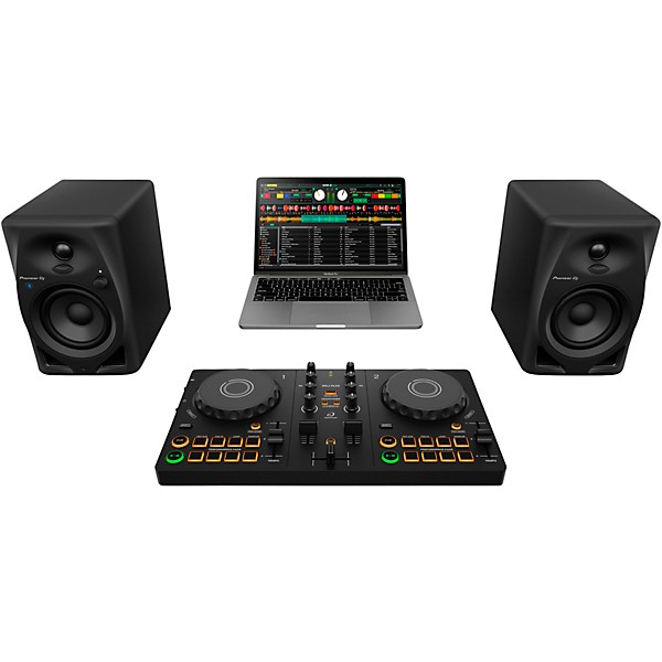 AlphaTheta DDJ-FLX2 Entry Level DJ Controller with DM-40D Studio Monitors