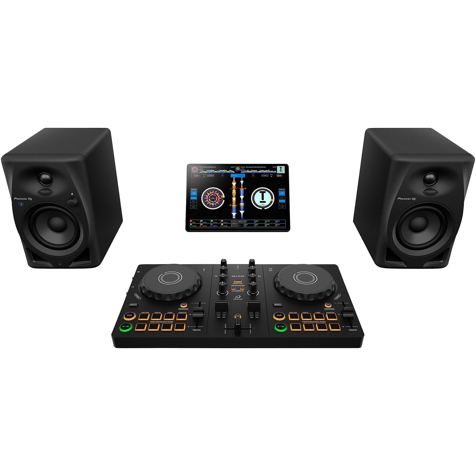 AlphaTheta DDJ-FLX2 Entry Level DJ Controller with DM-40D Studio