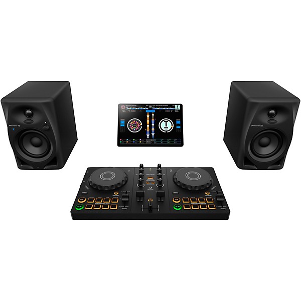 AlphaTheta DDJ-FLX2 Entry Level DJ Controller with DM-40D Studio Monitors
