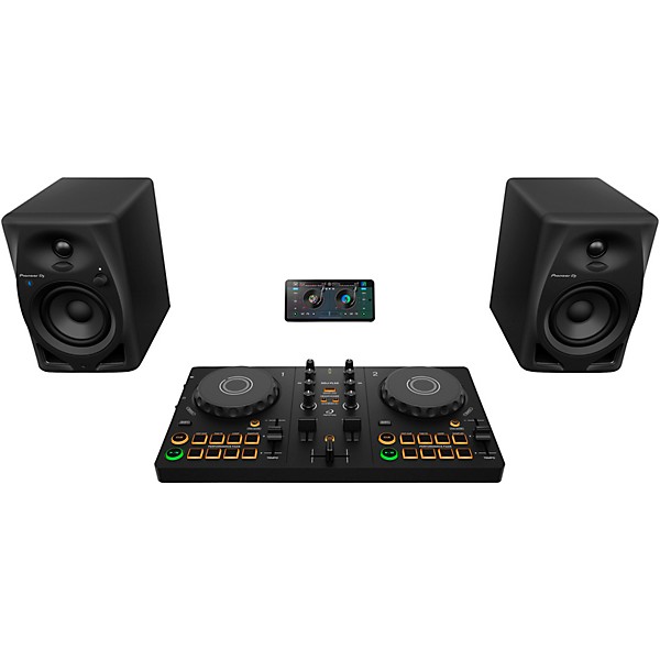 AlphaTheta DDJ-FLX2 Entry Level DJ Controller with DM-40D Studio Monitors