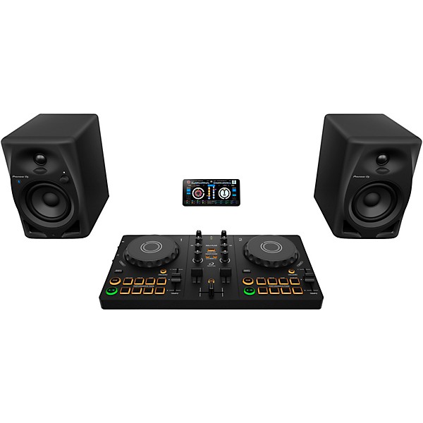 AlphaTheta DDJ-FLX2 Entry Level DJ Controller with DM-40D Studio Monitors
