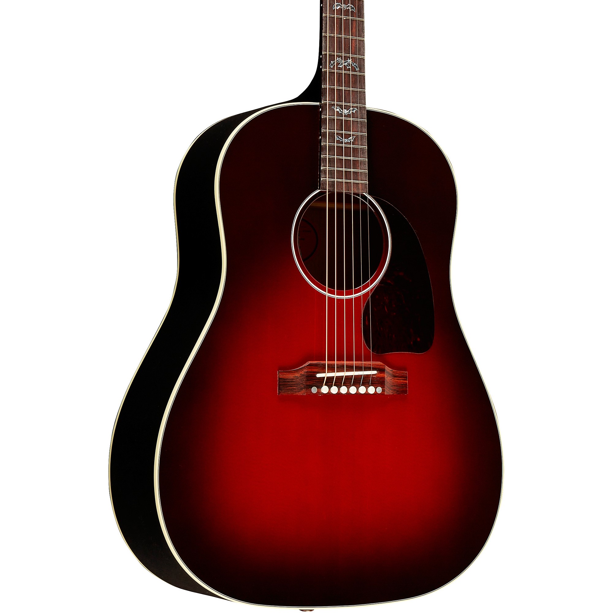 Platinum Gibson J-45 Standard Bats Limited-Edition Acoustic-Electric Guitar  Blood Red Burst | Guitar Center