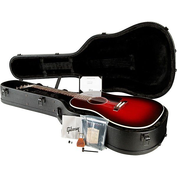 Gibson J-45 Standard Bats Limited-Edition Acoustic-Electric Guitar Blood Red Burst