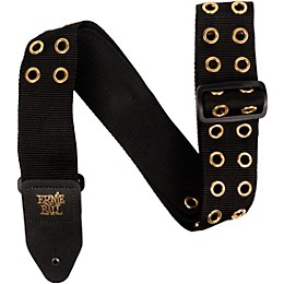 Ernie Ball Hole Lotta Metal Grommet Premium Guitar Strap Gold 2 in.