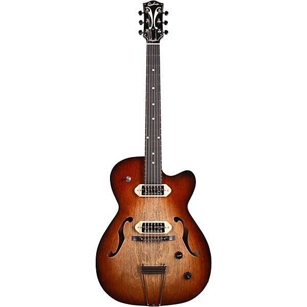 Godin 5th Avenue Thin Line Hollowbody Electric Guitar With Gold Foil Pickups Vintage Burst