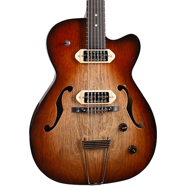 Godin 5th Avenue Thin Line Hollowbody Electric Guitar With Gold Foil Pickups Vintage Burst
