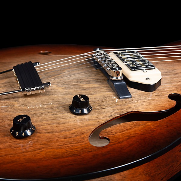 Godin 5th Avenue Thin Line Hollowbody Electric Guitar With Gold Foil Pickups Vintage Burst