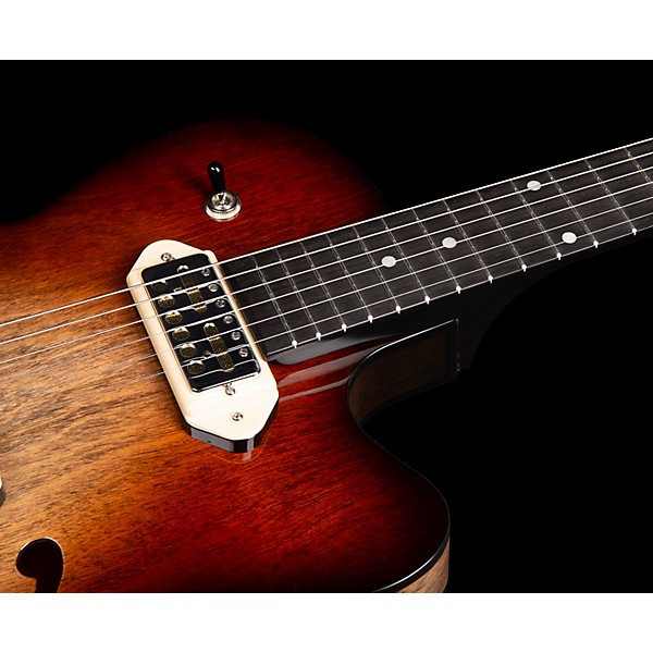 Godin 5th Avenue Thin Line Hollowbody Electric Guitar With Gold Foil Pickups Vintage Burst