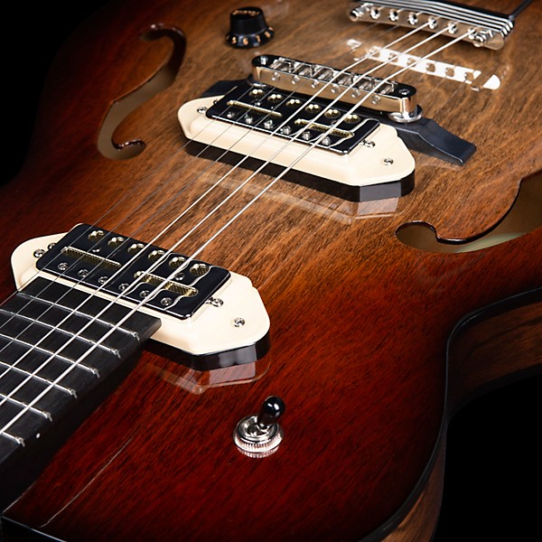 Godin 5th Avenue Thin Line Hollowbody Electric Guitar With Gold Foil Pickups Vintage Burst