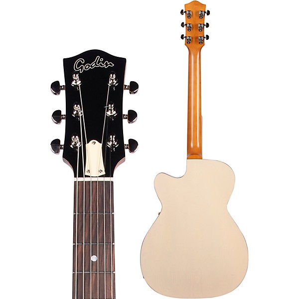 Godin 5th Avenue Thin Line Kingpin Hollowbody Electric Guitar With P90 Pickups Trans Cream