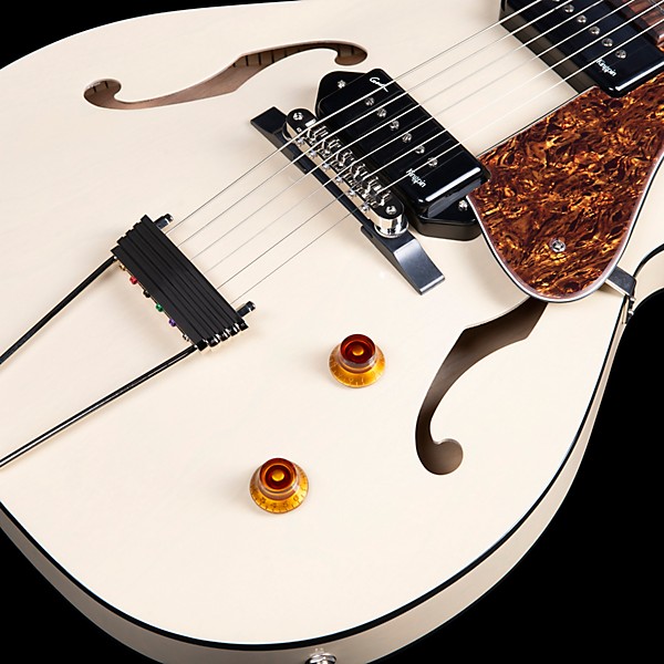 Godin 5th Avenue Thin Line Kingpin Hollowbody Electric Guitar With P90 Pickups Trans Cream