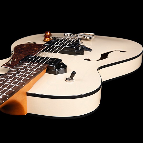 Godin 5th Avenue Thin Line Kingpin Hollowbody Electric Guitar With P90 Pickups Trans Cream