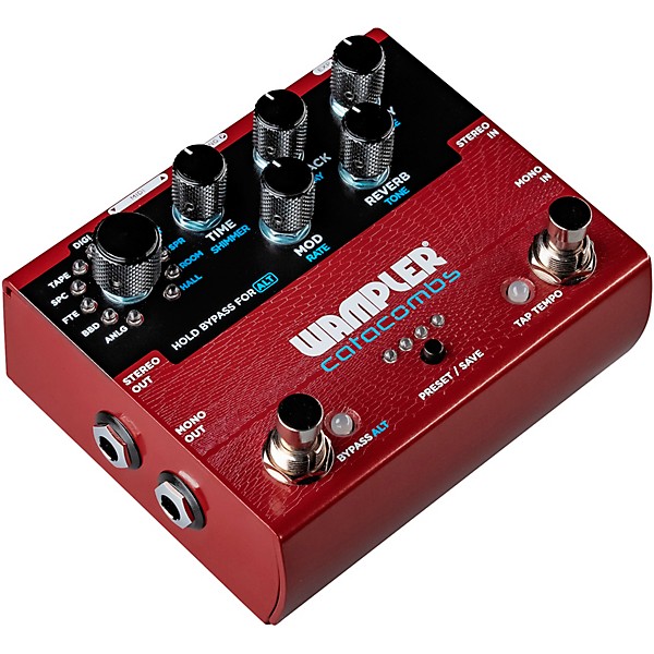 Wampler Catacombs Reverb and Delay Effects Pedal Red