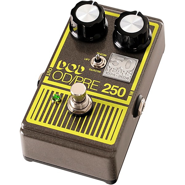 DOD 250 50th Anniversary Edition Overdrive Preamp Effects Pedal Gray/Yellow