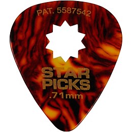 Everly Star Classic Tortoise Shell Guitar Picks .71 mm 12 Pack