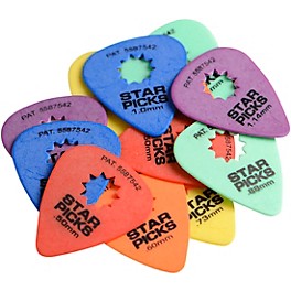 Everly Star Guitar Picks .50 mm 12 Pack Everly Star Guitar Picks Rockstar Mix 12 Pack