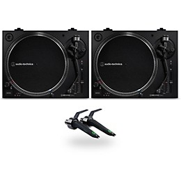 Audio-Technica AT-LP120XBT-USB Bluetooth Direct-Drive Turntable Pair with Ortofon Concorde Mix Cartridge Twin Pack
