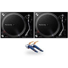 Pioneer DJ PLX-500 Direct-Drive Professional Turntable Pair (Black) with Ortofon Concorde DJ Cartridge Twin Pack