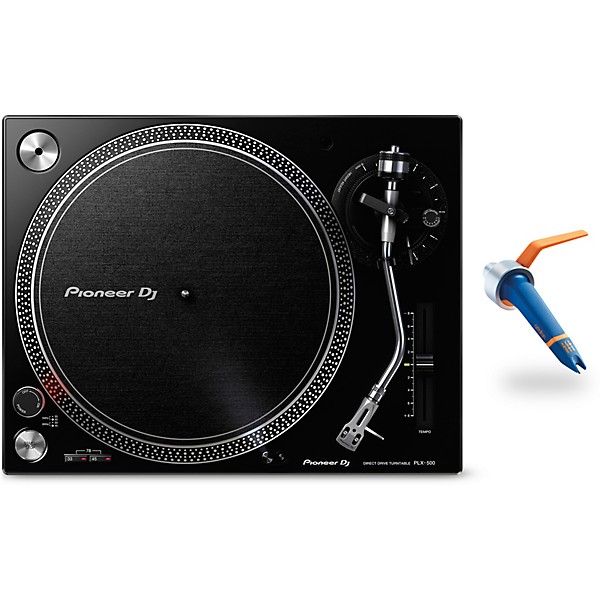 Pioneer DJ PLX-500 Direct-Drive Professional Turntable (Black) with Ortofon Concorde DJ Cartridge