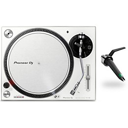 Pioneer DJ PLX-500 Direct-Drive Professional Turntable (White) with Ortofon Concorde Mix Cartridge