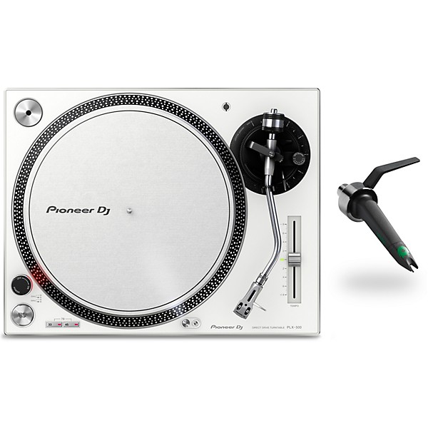 Pioneer DJ PLX-500 Direct-Drive Professional Turntable (White) with Ortofon Concorde Mix Cartridge