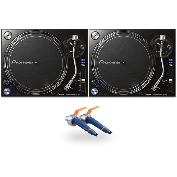 Pioneer DJ PLX-1000 Direct-Drive Professional Turntable Pair with Ortofon Concorde DJ Cartridge Twin Pack
