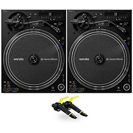 Pioneer DJ PLX-CRSS12 Professional Digital/Analog Turntable Pair with Ortofon Concorde Club Cartridge Twin Pack