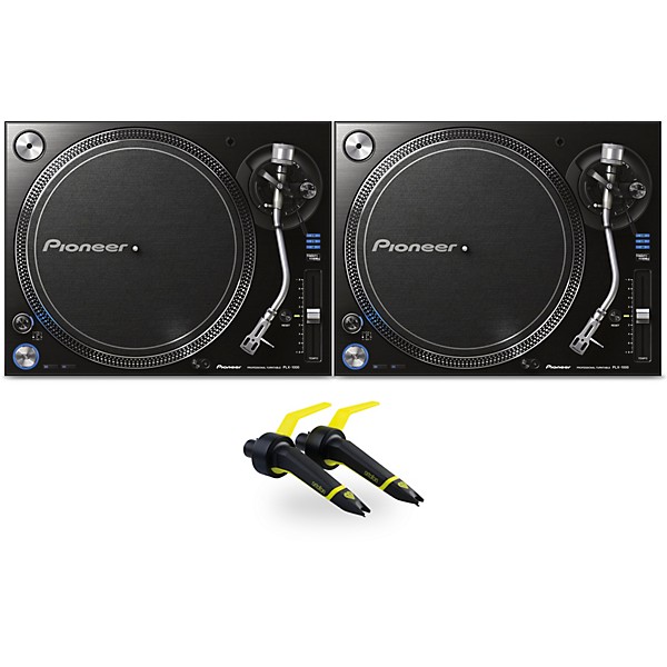 Pioneer DJ PLX-1000 Direct-Drive Professional Turntable Pair with Ortofon Concorde Club Cartridge Twin Pack
