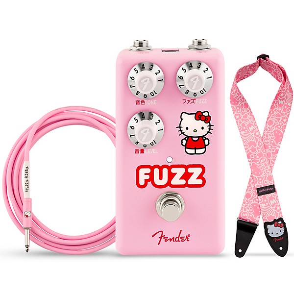 Fender Hello Kitty Fuzz Effects, Poly Guitar Strap and Cable Effects Bundle