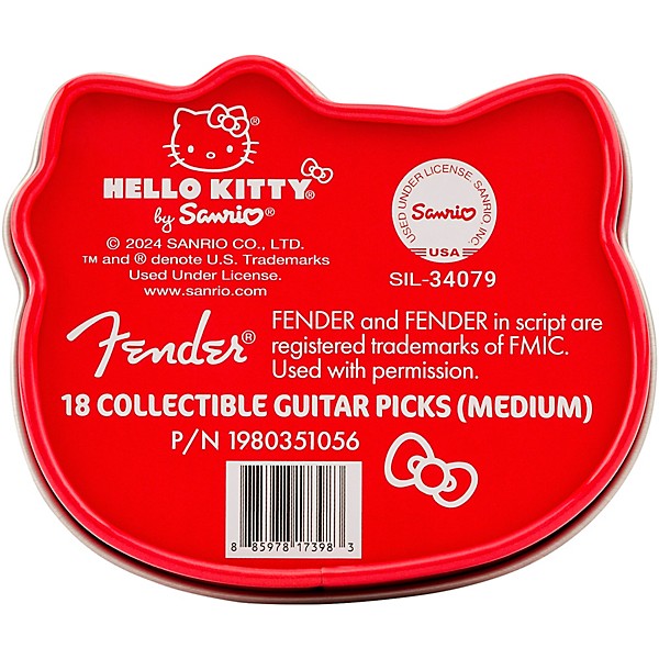 Fender x Hello Kitty Essential Accessories Bundle With Poly Guitar Strap, Cable & Pick Tin