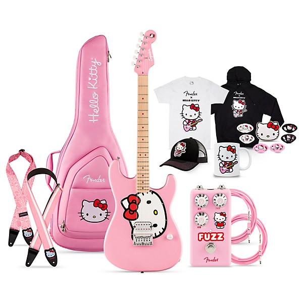 Fender x Hello Kitty Full Collection With Stratocaster, Fuzz Pedal & Accessories