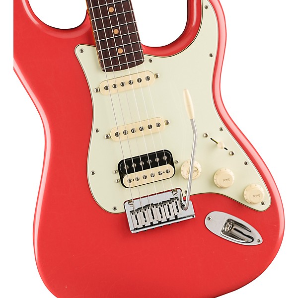 Fender American Ultra Luxe Vintage '60s Stratocaster HSS Rosewood Fingerboard Electric Guitar Fiesta Red