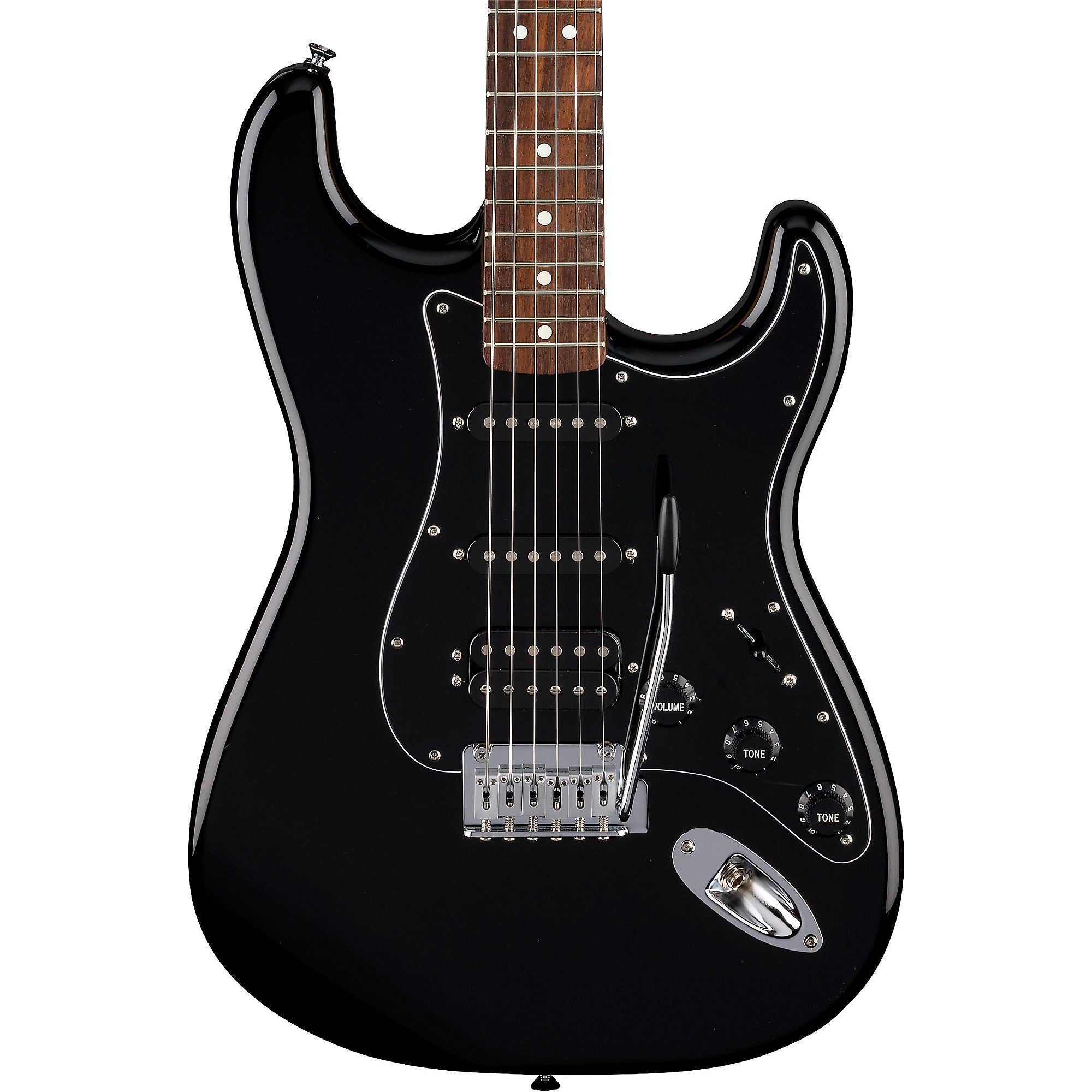 ギター Fender Black and Chrome HH stracaster Fender Contemporary Strat HH Black Metallic Electric Guitar