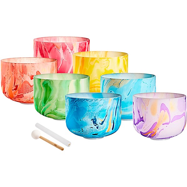 MEINL Sonic Energy Marble Crystal Singing Bowl Chakra Set