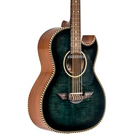 H. Jimenez LBQ1E El Estandar Flame Maple Top Acoustic-Electric Bajo Quinto Transparent Black