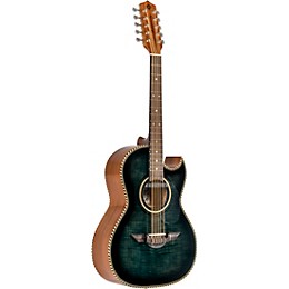 H. Jimenez LBQ1E El Estandar Flame Maple Top Acoustic-Electric Bajo Quinto Transparent Black