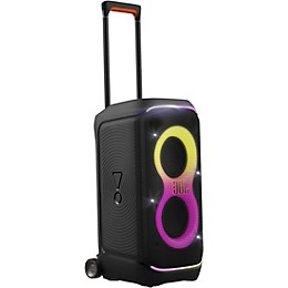 JBL PartyBox Stage 320 Portable Party Speaker with Pro Sound, Adaptive Lightshow & Telescopic Handle/Wheels