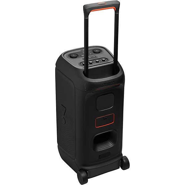 JBL PartyBox Stage 320 Portable Party Speaker with Pro Sound, Adaptive Lightshow & Telescopic Handle/Wheels