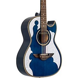 H. Jimenez LBQ4E El Patron Acoustic-Electric Bajo Quinto Transparent Blue