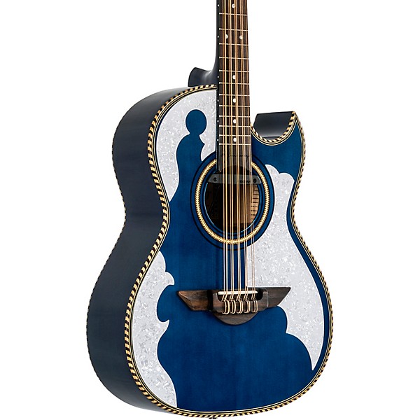 H. Jimenez LBQ4E El Patron Acoustic-Electric Bajo Quinto Transparent Blue